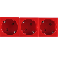 Розетка 3х2К+З нем.ст., 45 гр., с з/ш, крас. (135х45мм), серия (тип) DF6