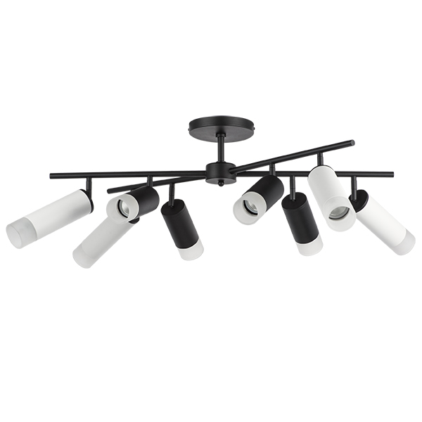 LR7283748641 Люстра RULLO 8х50W GU10 ЧЕРНЫЙ/БЕЛЫЙ (571728+214437-4+214486-4+202431-8)