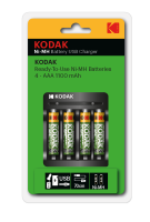 Зарядное устройство для аккумуляторов Kodak USB Overnight charger with 4 x 1100 mAh [K4AA/AAA] (6/48/1008)