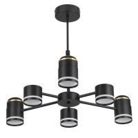 8234/6C COMFI LN25 000 черный, металл/акрил Люстра потолочная LED GX53 6*10W + LED-проектор 3*5W 2700К 220V VIRSAVA