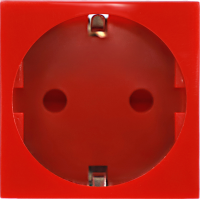 Розетка 2К+З нем.ст., в/заж., с з/ш, крас. (45х45мм)