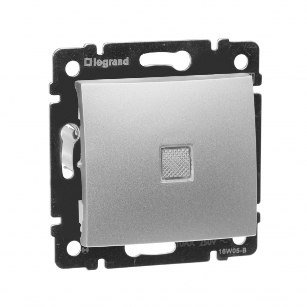 Legrand Valena Алюминий Выключатель 1-клавишный с подсветкой