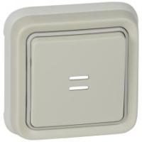 Legrand Plexo Белый Выключатель 1-клавишный с/п кнопочный(НО+НЗ- контакт)встраиваемый в сборе IP55