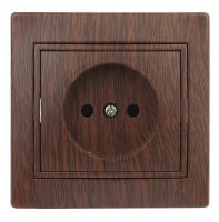1-201-10 Intro Розетка 2P, 16А-250В, IP20, СУ, Plano, венге (10/200/2400)
