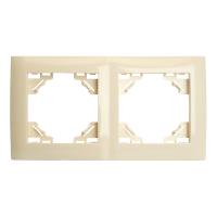 Рамка 2-местная горизонтальная STEKKER, PFR00-9012-02, серия Эрна Элегант, слоновая кость