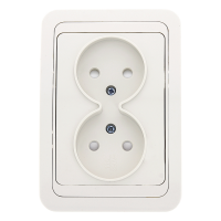 Лондон Розетка 2-местная без заземления 10А белая с защ. штор. EKF PROxima