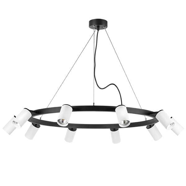 LR020360 Люстра RULLO 10х50W GU10 ЧЕРНЫЙ/БЕЛЫЙ (571020+214436-10)