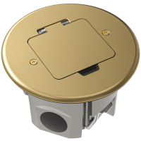 Лючок 2 мод. (1 мод. 45х45 мм.),  круглый, золото, IP44, (с уст. набором)