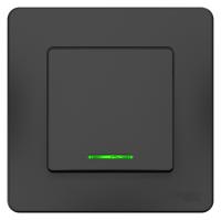 BLANCA С/У 1-клавишный ПЕРЕКЛЮЧАТЕЛЬ (сх.6) с подсв.,10А, 250В, АНТРАЦИТ