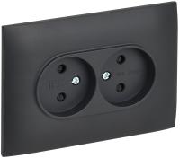 SKANDY Розетка 2-местная без заземления с защитными шторками 10А в сборе SK-R09T титан IEK