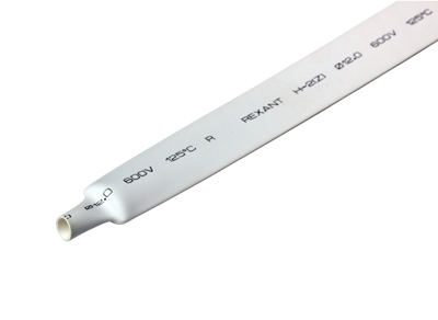 Трубка термоусаживаемая ТУТ нг 12,0/6,0мм, белая, упаковка 50 шт. по 1м REXANT