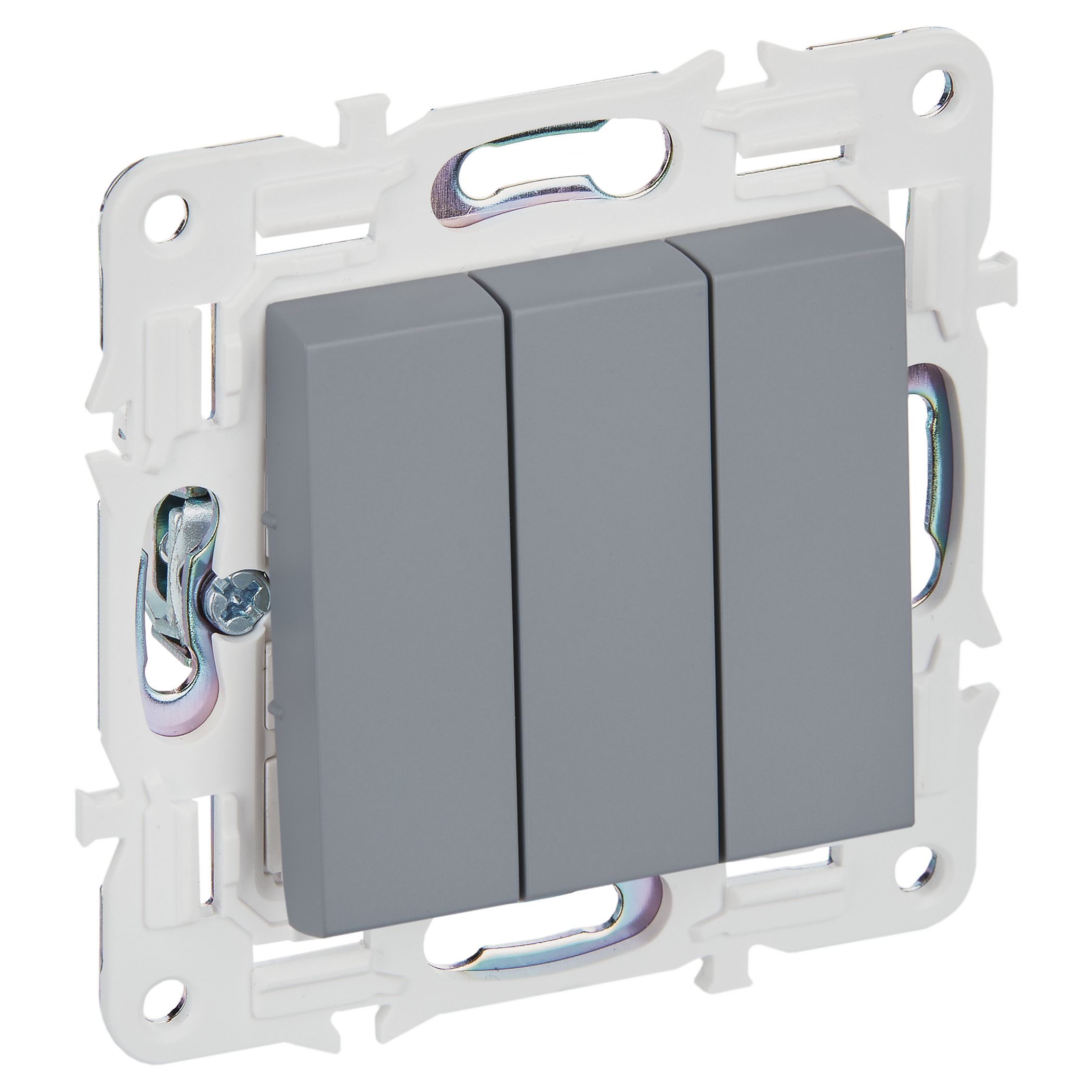 SKANDY Выключатель 3-клавишный 10А SK-V11Gr серый IEK