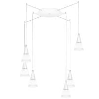 757066 Люстра CONE 6х40W GU10 БЕЛЫЙ МАТОВ/ПРОЗРАЧНО-МАТОВЫЙ