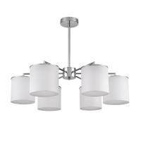 6591/6 CLASSI LN25 62 хром/белый, металл/текстиль Люстра подвесная E14 6*40W 220V SUNTORI