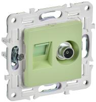 SKANDY Розетка двойная TV+RJ45 кат.5E SK-A14G мятный IEK