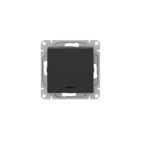 Механизм выключателя, одноклавишный, с подсветкой, чёрный Эпика EKF