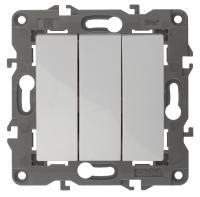 14-1107-01 ЭРА Выключатель тройной, 10АХ-250В, IP20, Эра Elegance, белый (10/100/3000)