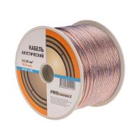 Кабель акустический 2х1,00мм², прозрачный BLUELINE, 100м PROconnect