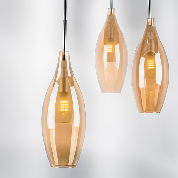 803023 Подвес PENTOLA 1х25W G9 ХРОМ/ЯНТАРЬ