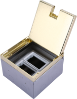 Лючок в пол 6 мод. (2 мод. 45х45 мм. + 2 мод. 22.5х45 мм.), латунь