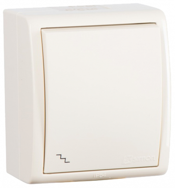 Выключатель проходной с подсветкой  IP54  10А 250В  винтовой зажим  S15A  слоновая кость