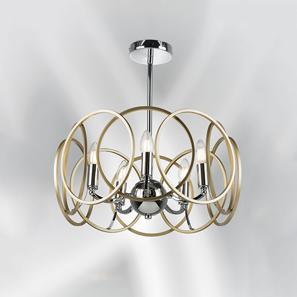 713053 Люстра REGOLO 5х40W E14 ХРОМ/ЗОЛОТО