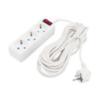 Удлинитель PROconnect 3 гнезда, 10 м, 3х0.75 мм², с/з, с кнопкой, белый