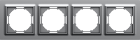 Рамка 4-я, Wave матовый серый, серия A07