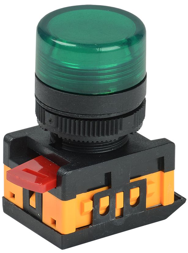 Лампа AL-22TE сигнальная d=22мм зеленый неон/240В цилиндр IEK