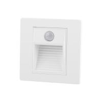 DK1020-WH Светильник встраиваемый в стену c датчиком движения и освещенности, IP 20, LED 3000, 1 Вт, белый, пластик