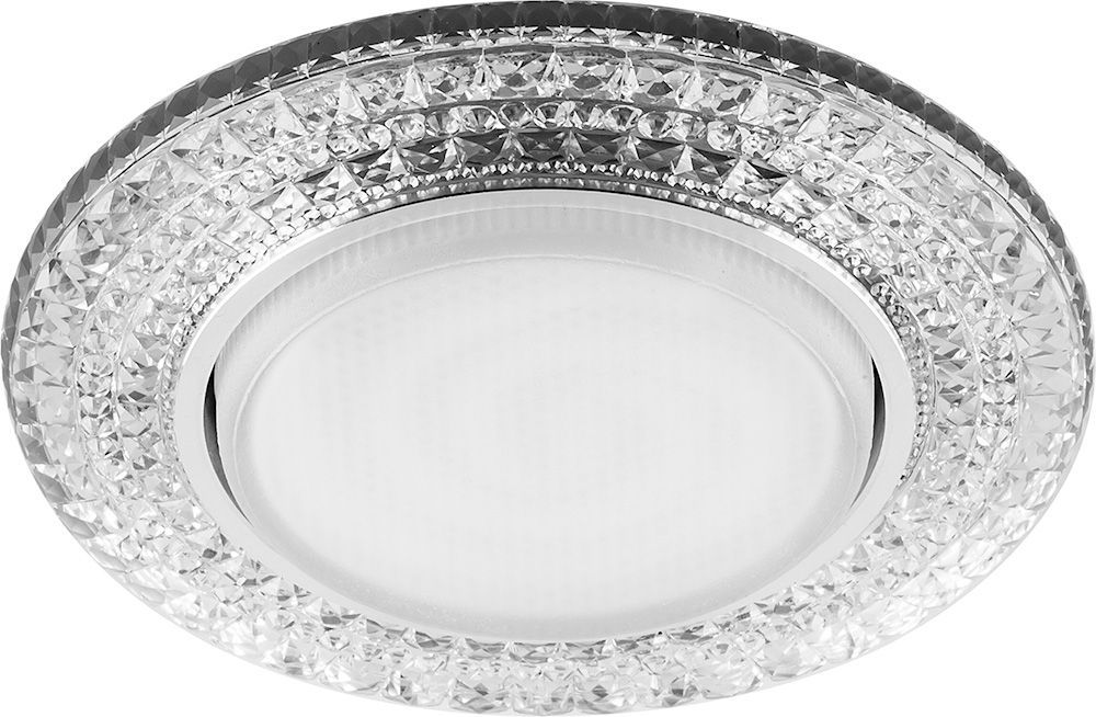 Светильник встраиваемый с белой LED подсветкой Feron CD4020 потолочный GX53 без лампы прозрачный FERON CD4020