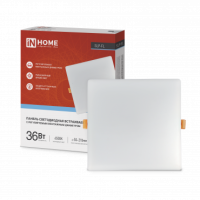 Панель сд встр безрам SLP-FL 36Вт 230В 6500К 3240Лм 225мм с рег. монтаж. 50-210мм белая IP20 IN HOME