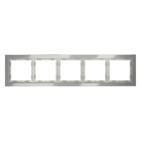 Рамка стеклянная VOLTUM S70 на 5 постов, (сталь, стекло)