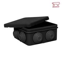 Коробка распаячная  КМР-030-031 с крышкой (80х80х50) 7 мембр. вводов чёрная IP54 EKF