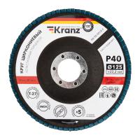 Круг лепестковый торцевой, циркониевый, P40, 125х22,2мм INOX KRANZ