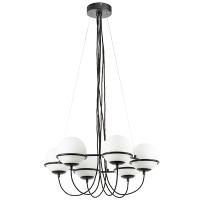 803267 Люстра GLOBO 6х40W E14 ЧЕРНЫЙ МАТОВЫЙ/БЕЛЫЙ