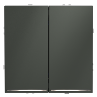 Выключатель встраиваемый VOLTUM S70 двухклавишный с подсветкой 10А, (титан)