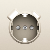 Накладка для розетки Schuko с зарядным устройством USB A+C, со шторками 16A 250В, слоновая кость, серия S08