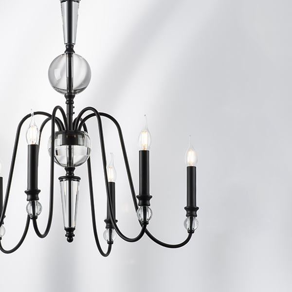 732067 Люстра RAGNO 6х40W E14 ЧЕРНЫЙ