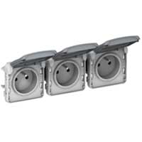 Legrand Plexo Розетка горизонтальная 3п  2К+З фр.ст.
