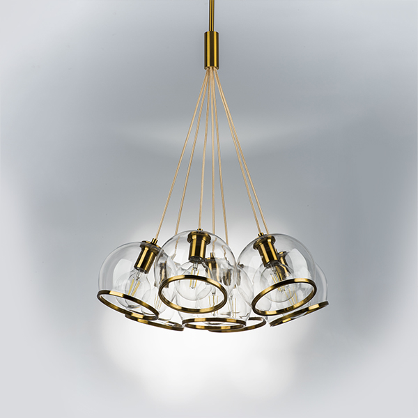 729071 Люстра SFERICO 7х40W E27 ЛАТУНЬ/ПРОЗРАЧНЫЙ