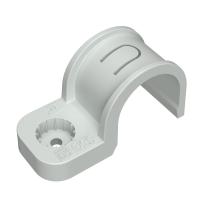 Крепеж-скоба пластиковая односторонняя для прямого монтажа атмосферостойкая серая в гофроящике d25 мм (450шт/кор) Промрукав