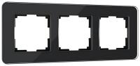 W0032448/ Рамка на 3 поста Elite (черный  стекло)