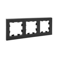3 - местная рамка, чёрная, пластик Эпика EKF