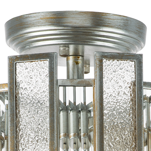 712044 Люстра AGAVE 3х40W E27 СЕРЕБРО С ПАТИНОЙ/ПРОЗРАЧНЫЙ