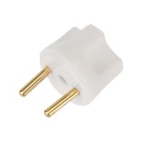 Адаптер сетевой (переходник) с Евро А/F на вилку С1 CEE 7/2 "Питер" 10А б/з белый PROconnect (пакет БОПП 1 шт/уп.)