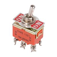 Тумблер 250V 15А (6c) ON-ON двухполюсный (KN-202) REXANT