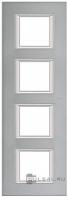 BT Axolute Темное Серебро Рамка 2+2+2+2 мод прямоугольная (надпись вертикально)