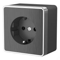 Розетка с заземлением Gallant (графит рифленый) / WL15-02-01 / W5071004