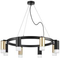 LR0184043741 Люстра RULLO 8х50W GU10 ЧЕРНЫЙ/ЗОЛОТО (571018+214440-4+214437-4+202431-8)